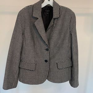 Talbots blazer, black & white, size 14